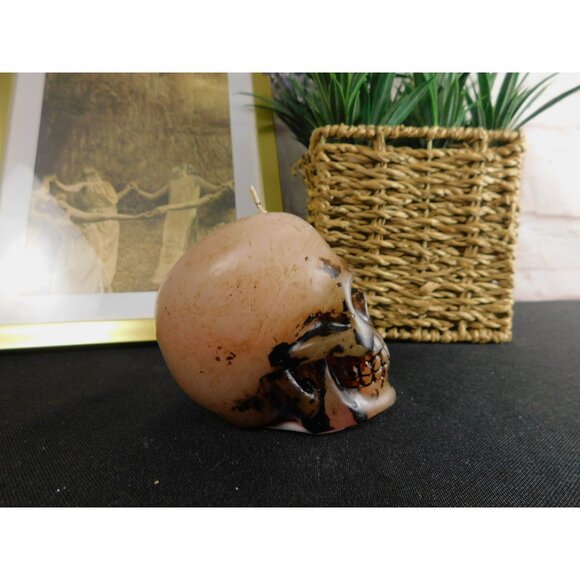Unscented Skull Candle Home Decor 3" - Goth, Witchy, Creepy, Halloween - Picture 8 of 11